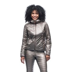 Indyeva Gangari Insulated Windproof Ripstop Hooded Jacket in Peppercorn Size M